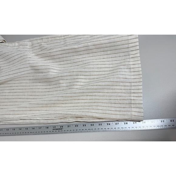 NEW Lane Bryant Linen Blend Pinstripe Wide Leg Pants Size 24R Belt Office Travel - Picture 9 of 11